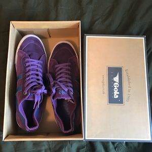 Purple and navy Quota Gola sneakers